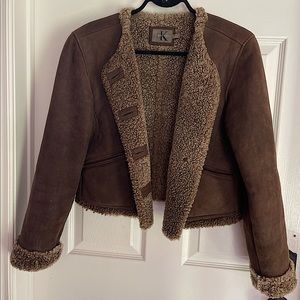 Vintage Calvin Klein jacket, sherpa/suede